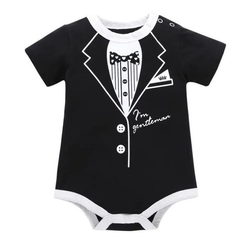 Newborn Baby Clothing Summale Bebe Body Clothes Tie Print Short Sleeve