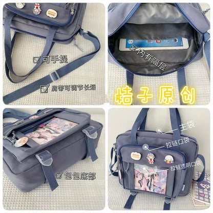 Japanese High School Girls Crossbody Bags Nylon Book Bag