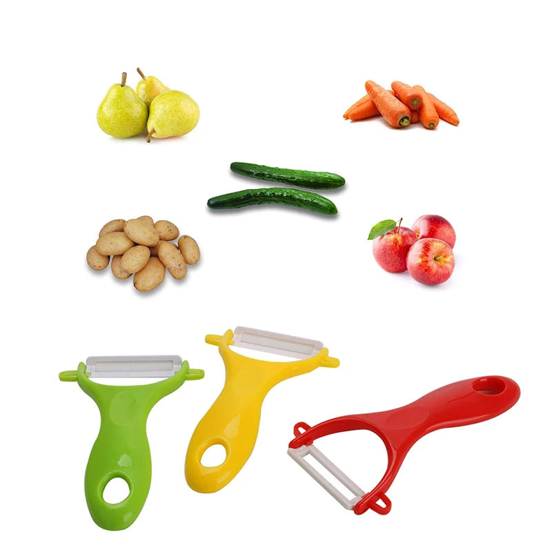 LMETJMA Ceramic Peeler 4 Color Vegetable Fruit Peeler