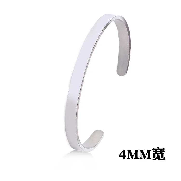 New Classic Simple Men Bracelet Open Adjustable Glossy