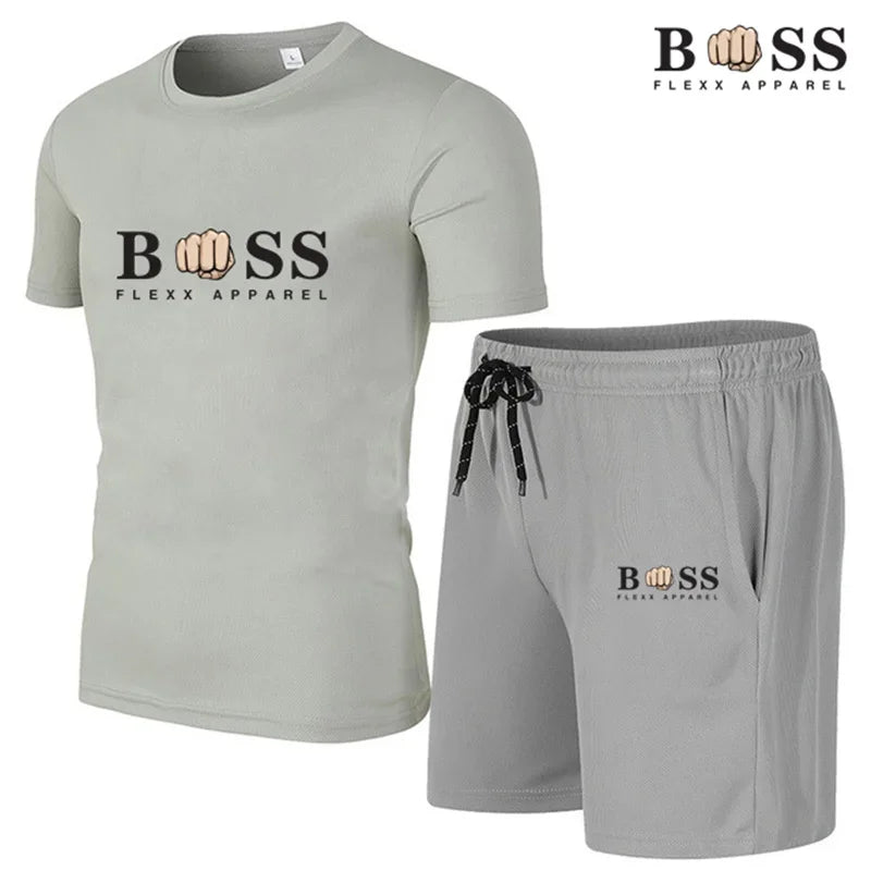 2024 New Men's Fitness Fashion Set Men's casual sportswear set