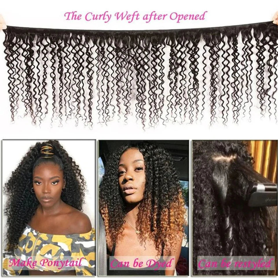 Indian Kinky Curly Bundles Human Hair Weaving Naturalurly Human Hair Extension