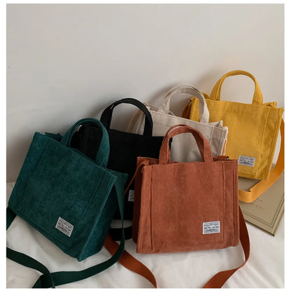 Autumn Corduroy Casual Women's Tote Shoulder