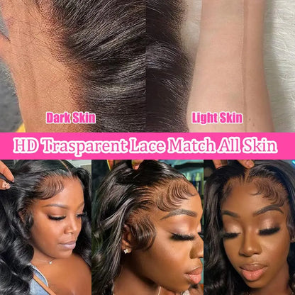 Brazilian Hair Body Wave Wig With Baby Hair Pre Plucked Bleached 13x6