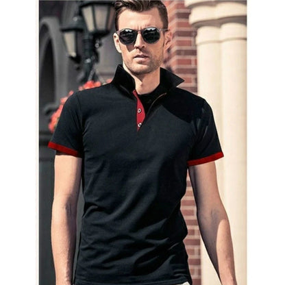 Men Polo Men Shirt Short Sleeve Polo Shirt Contrast