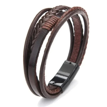 Delysia King Trendy Leather Braided Bracelet