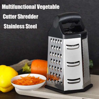 Professional Box Grater Stainless Steel with 6 er Manual Cheese Slicer