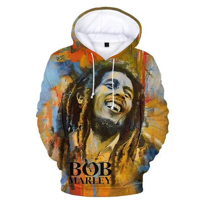 2024 Men's Pullover Bob Marley Personality Printed