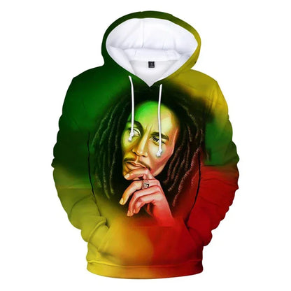 2024 Men's Pullover Bob Marley Personality Printed