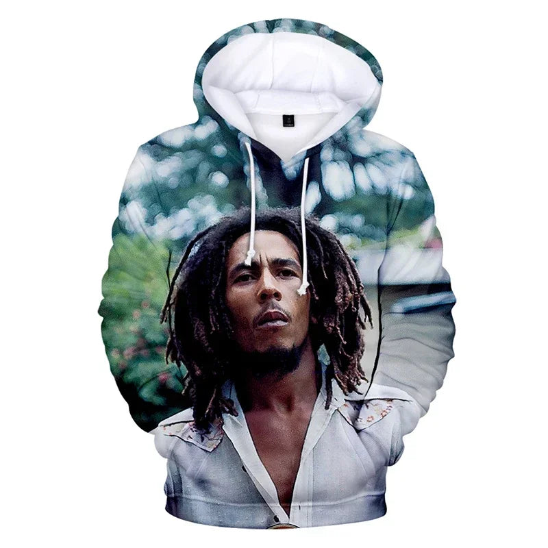 2024 Men's Pullover Bob Marley Personality Printed