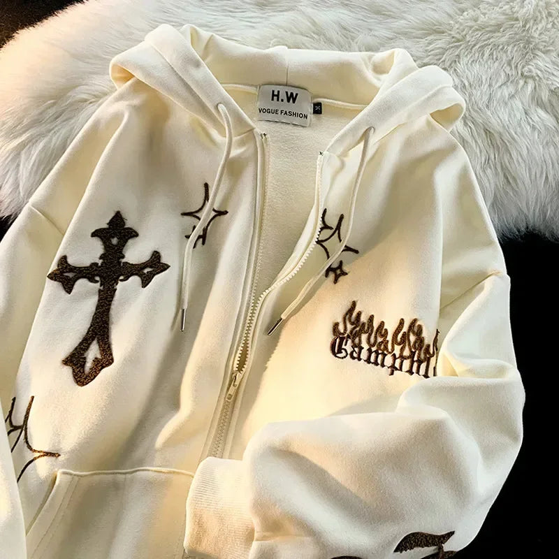 Harajuku Embroidery Sweatshirt Women