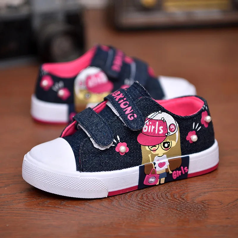 Children's Canvas Shoes eathable Toddler Flat Sneakers 21-38 Size