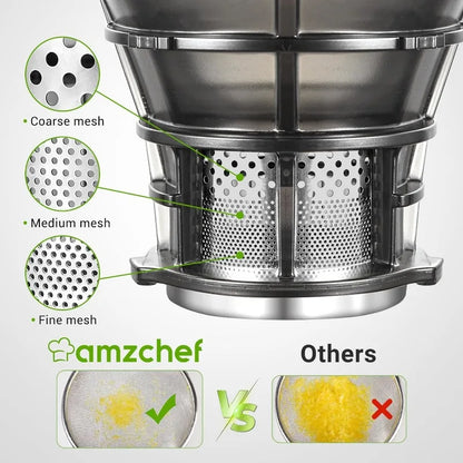 Juicer Machines, AMZCHEF 5.3-Inch Self-Feeding