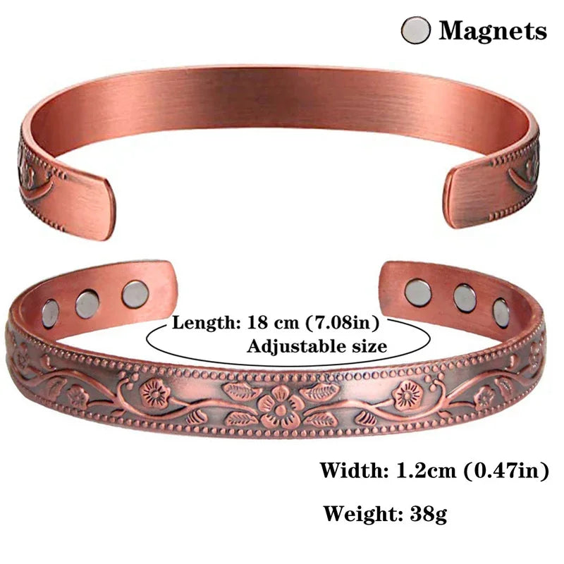 Pure Copper Magnetic Bracelet Men Arthritis Adjustable