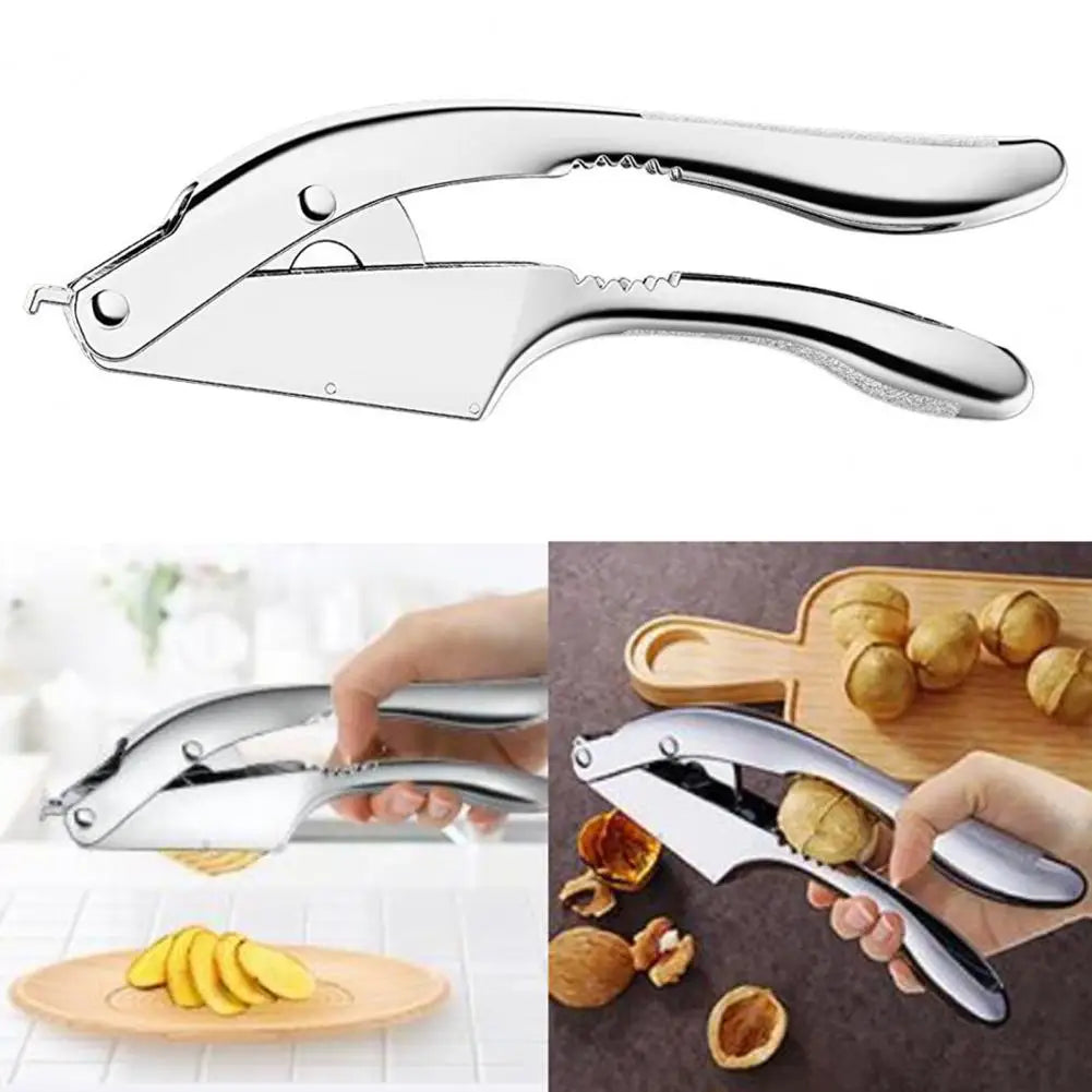 Multifunctional Garlic Press for Slicing Mashing Garlic Masher Effortless Stainless Steel Garlic Press with Anti-slip for Home