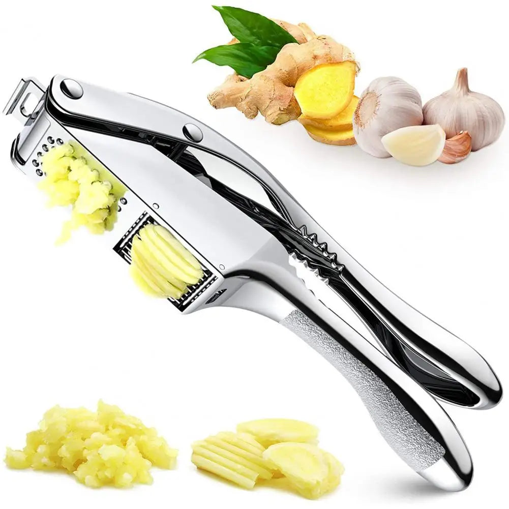 Multifunctional Garlic Press for Slicing Mashing Garlic Masher Effortless Stainless Steel Garlic Press with Anti-slip for Home