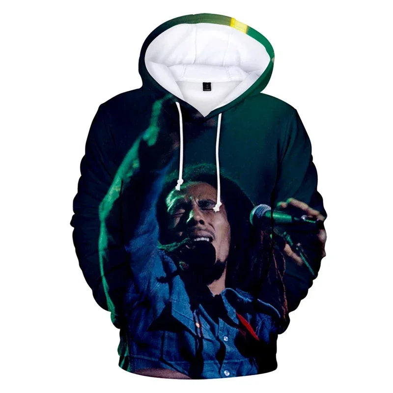 2024 Men's Pullover Bob Marley Personality Printed