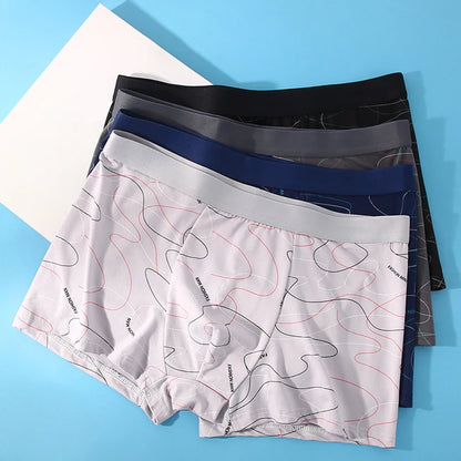 We.Fine 4Pcs Men's Boxer U Convex Underpants Male