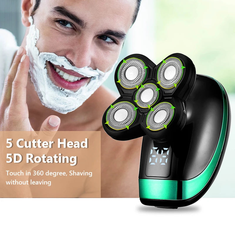 5 In 1 4D Men's Rechargeable Bald Head Electric Shave