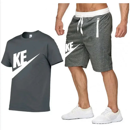 Summer Sets Men's T-shirt + Shorts Suit Brand Short Sleeve Set