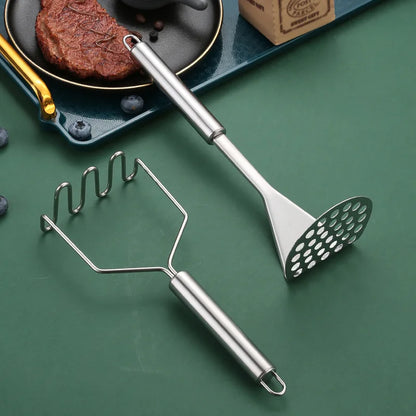 Potatoes Crusher Stainless Steel Pressed Potato Masher Ricer Puree Juice Maker Potato Pusher Smooth Mashed Fruit Tools Kitchen