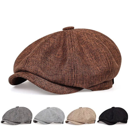 New Men Casual Newsboy Hat Spring Sumoctagonal Cap