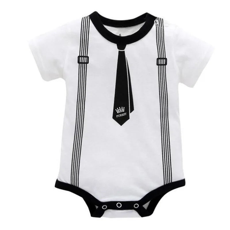 Newborn Baby Clothing Summale Bebe Body Clothes Tie Print Short Sleeve
