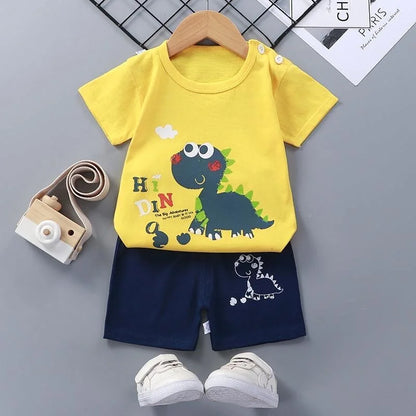 Fashion Kids Clothes Boys Girls Sets  Cloths T-shirt Shorts