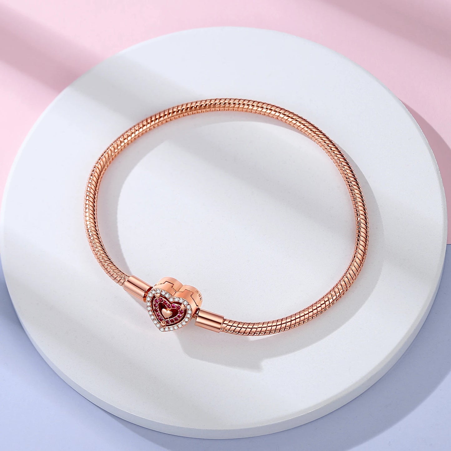 Volayer 925 Sterling Silver Bracelets Pavé Heart Shell Feathers Dreamcatcher Crown Clasp Snake Chain Bracelets Love Wing Bangles