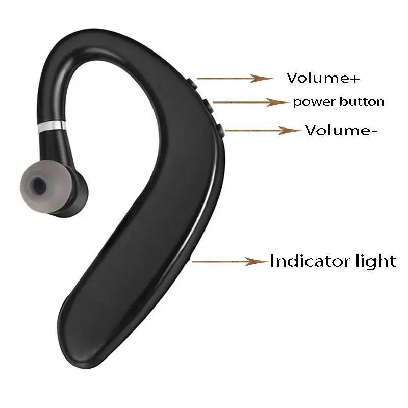 S109 Wireless Bluetooth 5.0 Universal Hook Earphones Sports Business Single Ear Headset Handsfree headphones With Mic Smartphone