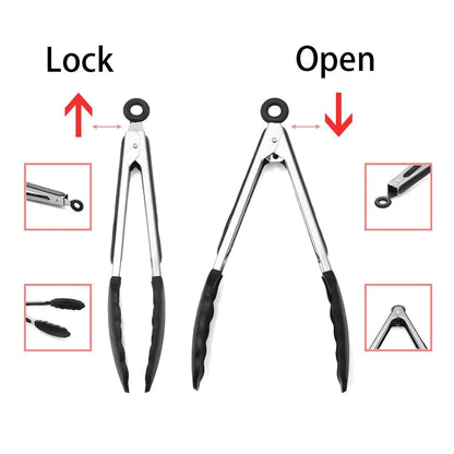 LMETJMA Premium Kitchen Tongs  Cooking Grille