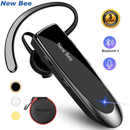 New Bee Bluetooth Headset V5.0 Wireless Earpho Earpiece