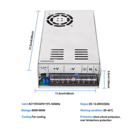 500W 600W Switching Power Supply Light48V 72V 85V 90V 1