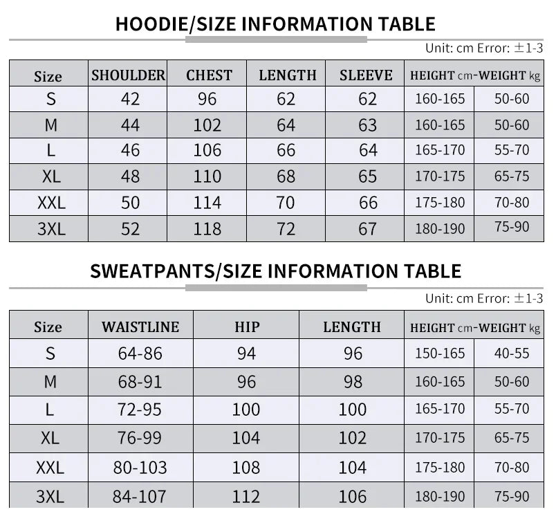 Men's Sets Zip Hoodie+Pants 2-piecet Casual Fitness Jogging Sportswear Suit