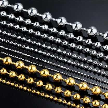 3/6/8mm Stainless Steel Ball Bead Neck Chain Choker For Jewelry