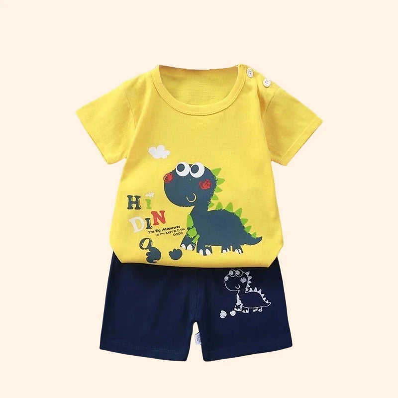 Fashion Kids Clothes Boys Girls Sets  Cloths T-shirt Shorts