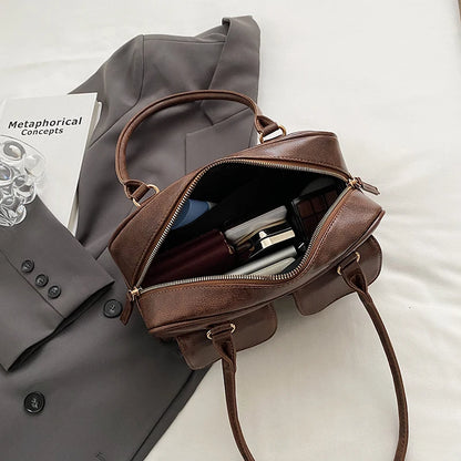 LEFTSIDE Small Double Pockets Shouldr Underarm Bag Female Handbag