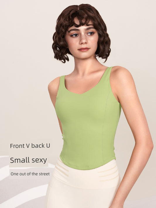 Wake-up Plan Sleeveless Tight Sports Vest Women's Outwear Running Quick-Dry Fancy Fitness Yoga Wear Top