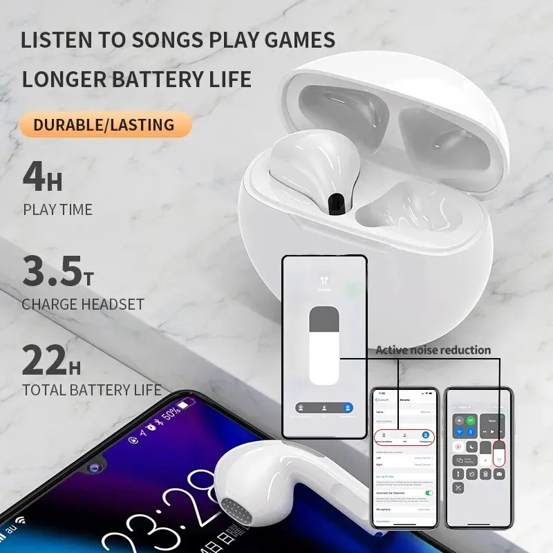 Original Pro 6 TWS Wireless Bluetooth Earphones Headphones