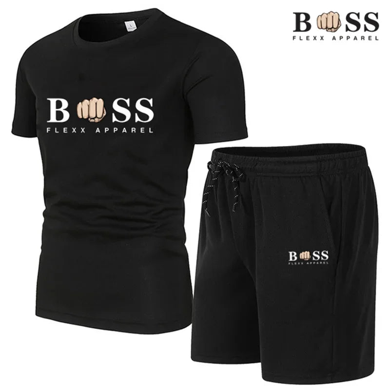 2024 New Men's Fitness Fashion Set Men's casual sportswear set