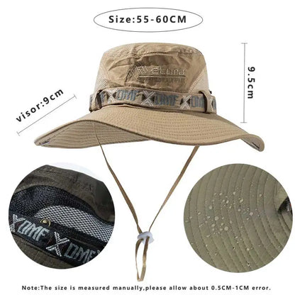 Summer Men Bucket Hat Outdoor UV Proteat Mesh