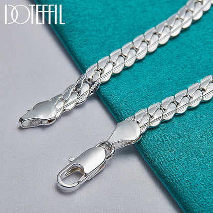 DOTEFFIL Silver Color Bracelet 6mm 18/19/20cm