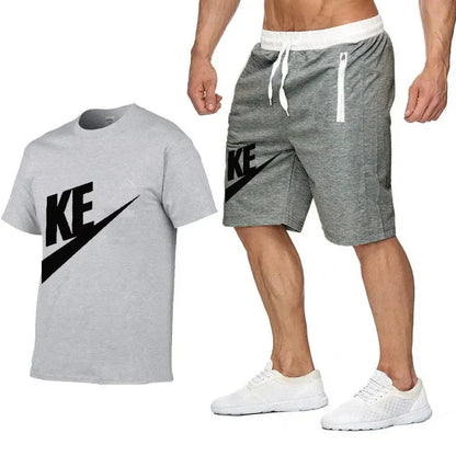 Summer Sets Men's T-shirt + Shorts Suit Brand Short Sleeve Set