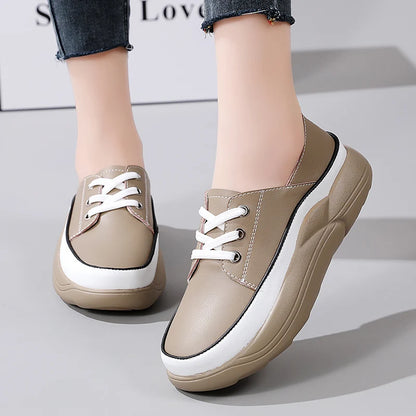 Women Shoes Flats Leather Sneakerotwear Fashion