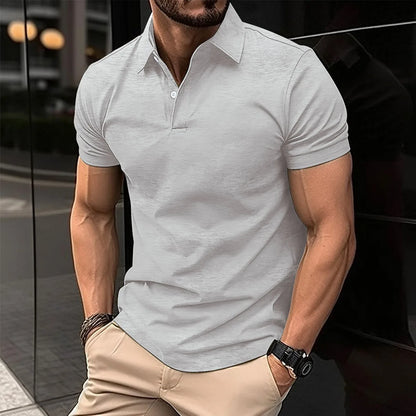 2024 Summer Men's Fashion Lapel Short-Sleeved Striped men's  Polo Shirt