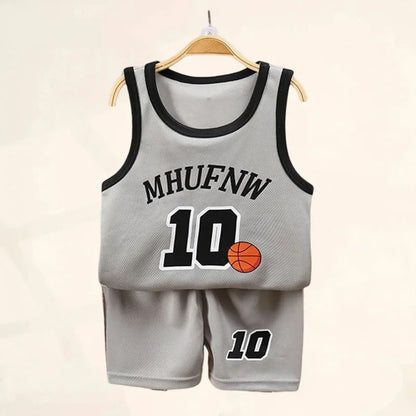 Children Sets Summer Sleeveless Basketball T-shirts Shorts