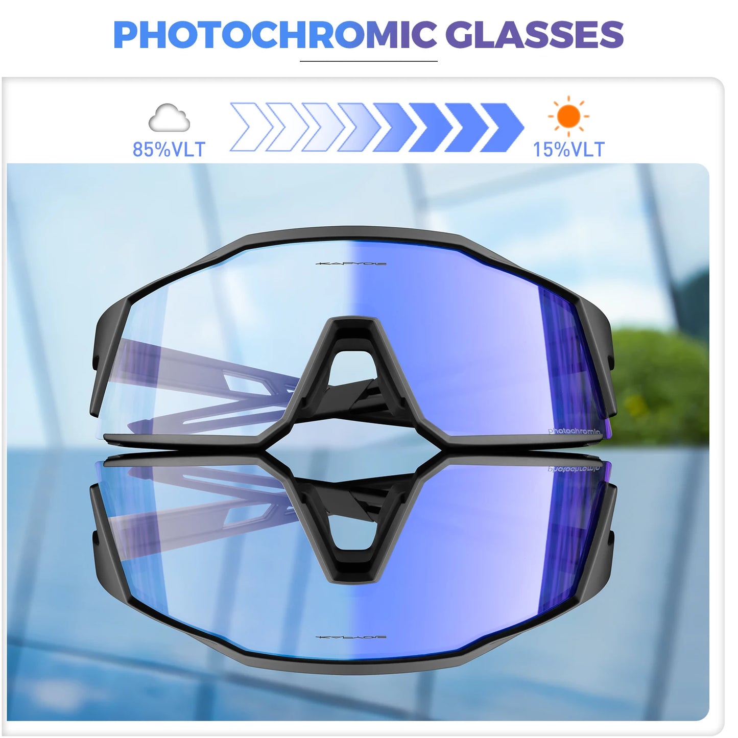 KAPVOE Red Photochromic  Glasses UV400 Outdoor