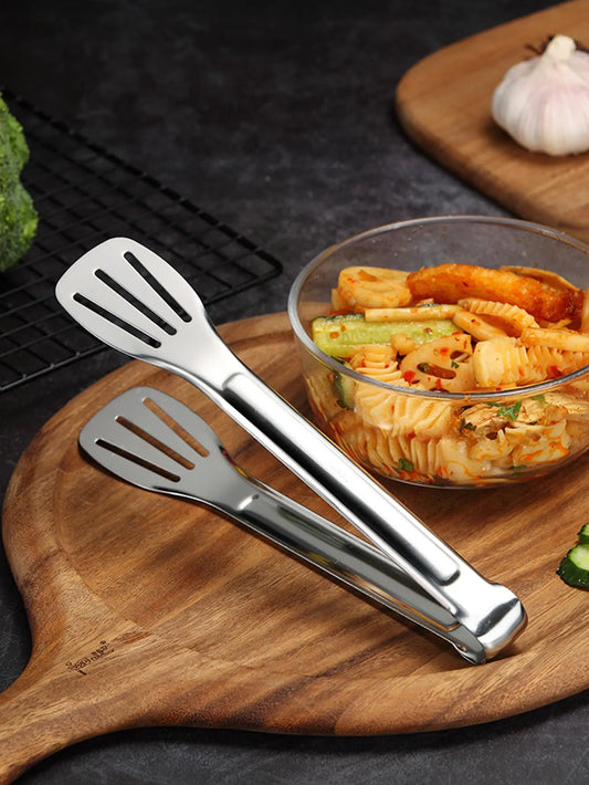 WORTHBUY Multifunctional Steak BBQ Tongs Stainless Steel Grill Tongs  Pancake Fried Pizza Bread Kitchen Tool