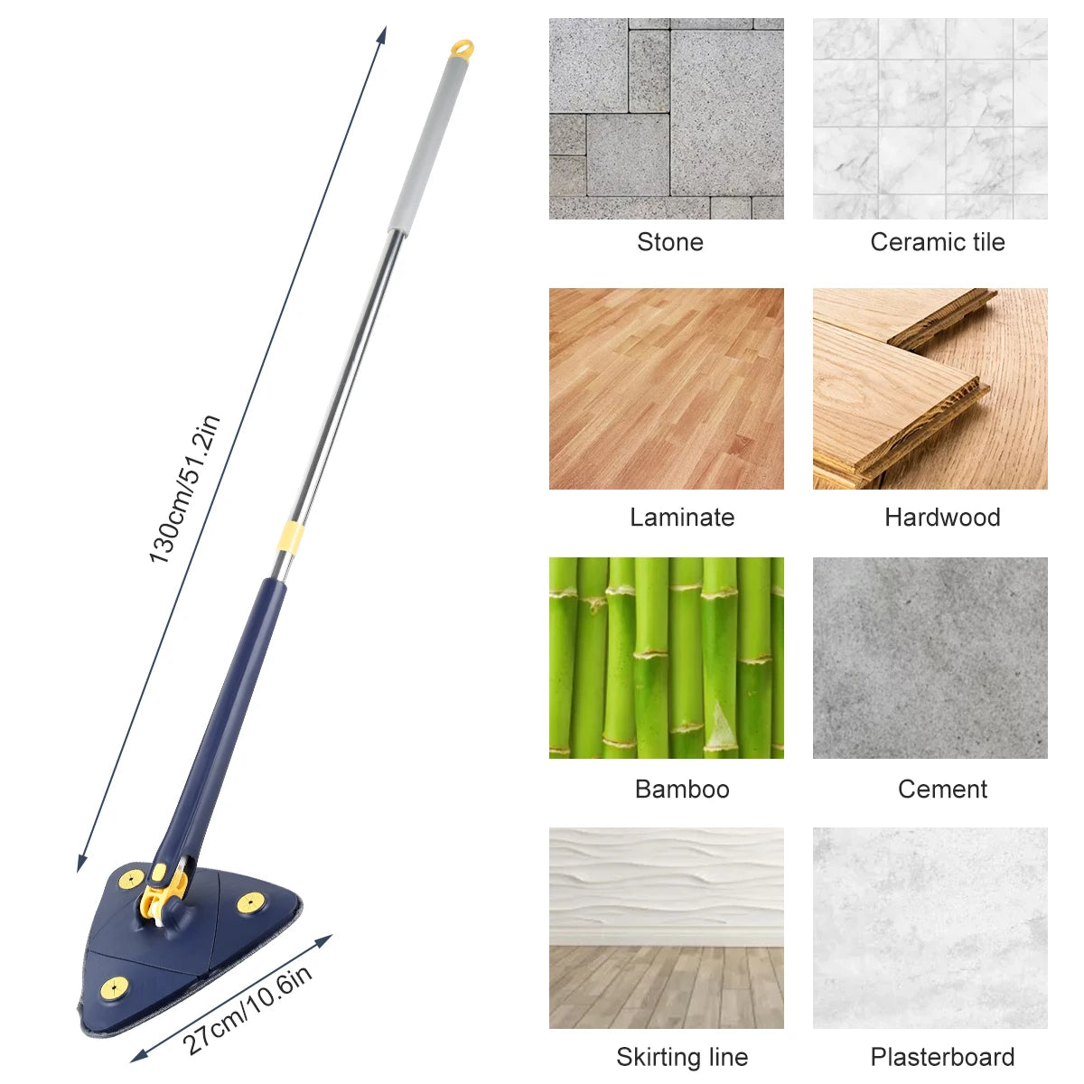 Cleaning Mop 360° Rotatable Water queezing Wall Cleaning Mop