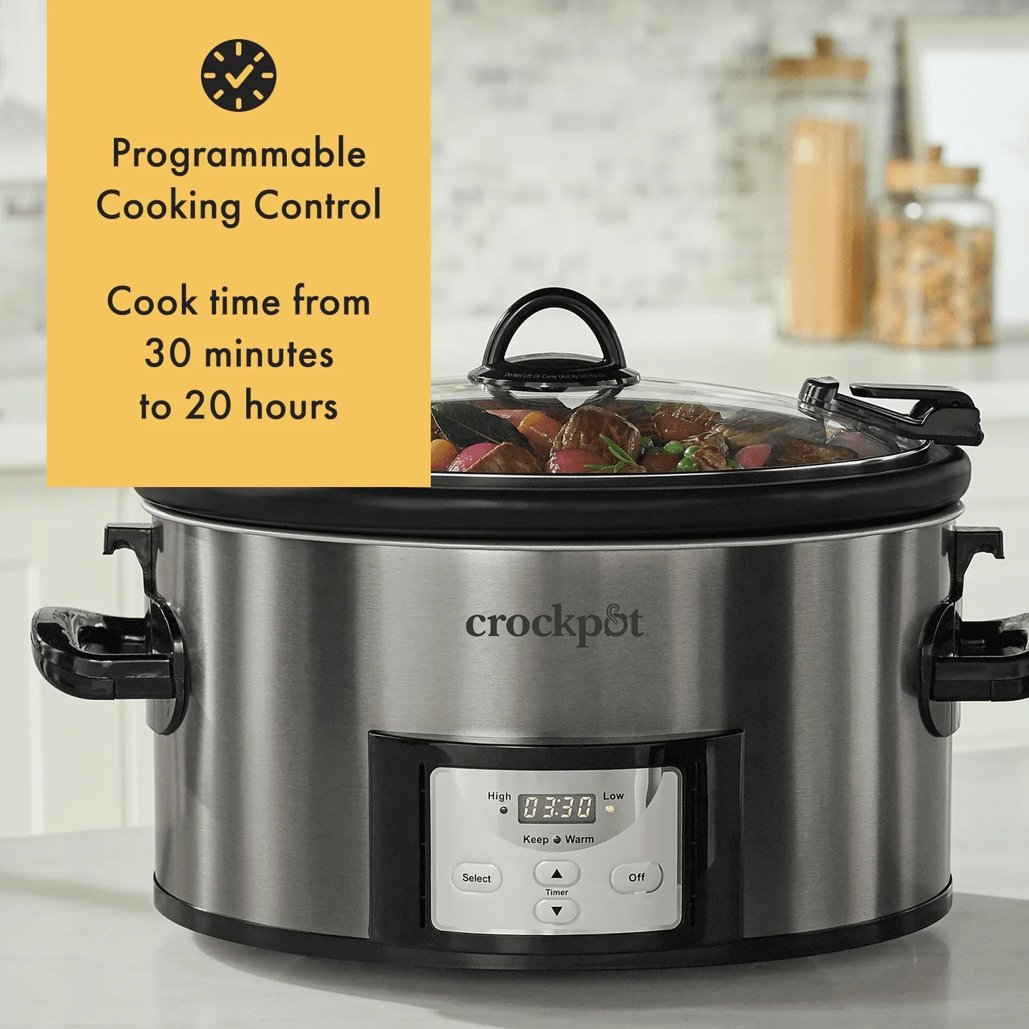 7-Quart Slow Cooker, Black Stainless Steel Cooking Home